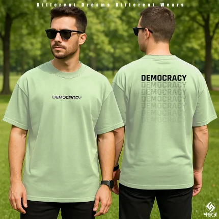 Drop Shoulder on Democracy Olive Color